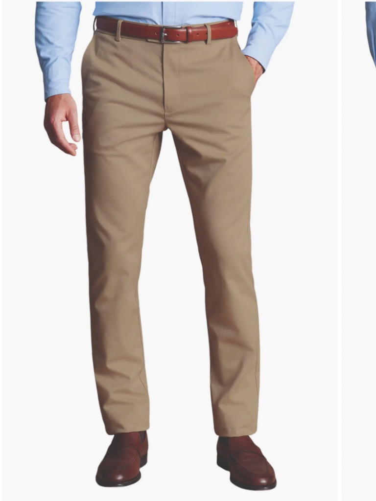 Brand New Charles Tyrwhitt Tan Non-Iron Pants In 34w 32l